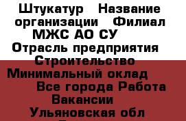 Штукатур › Название организации ­ Филиал МЖС АО СУ-155 › Отрасль предприятия ­ Строительство › Минимальный оклад ­ 35 000 - Все города Работа » Вакансии   . Ульяновская обл.,Барыш г.